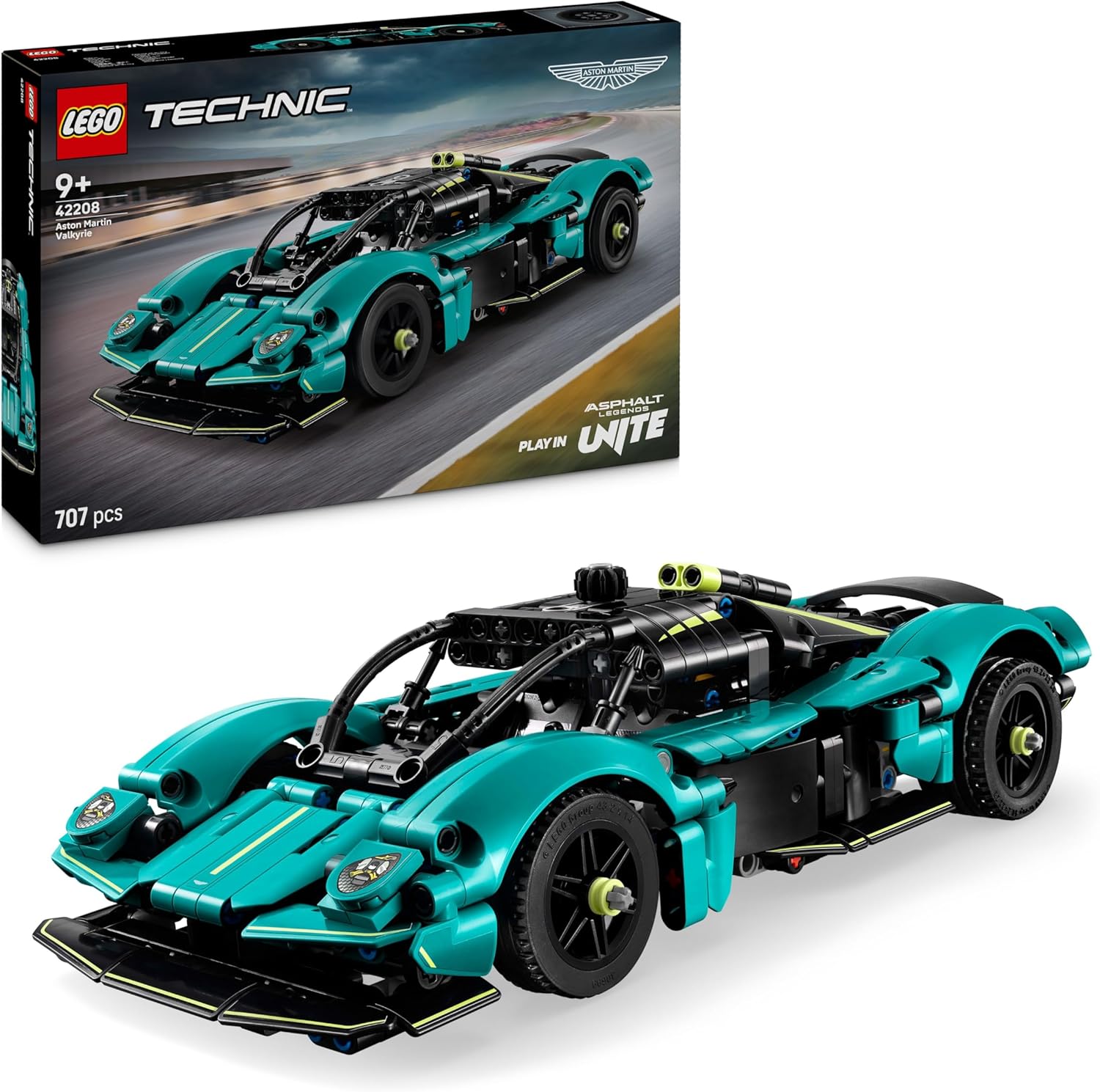 LEGO® Technic 42208 Aston Martin Valkyrie – Verpackung, Zubehör und Details sichtbar