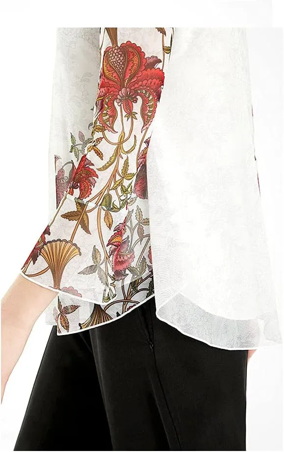 Desigual Damen Bluse „Sheila“ - Weiß mit Blumen 21SWTKDD1000 GR. XL