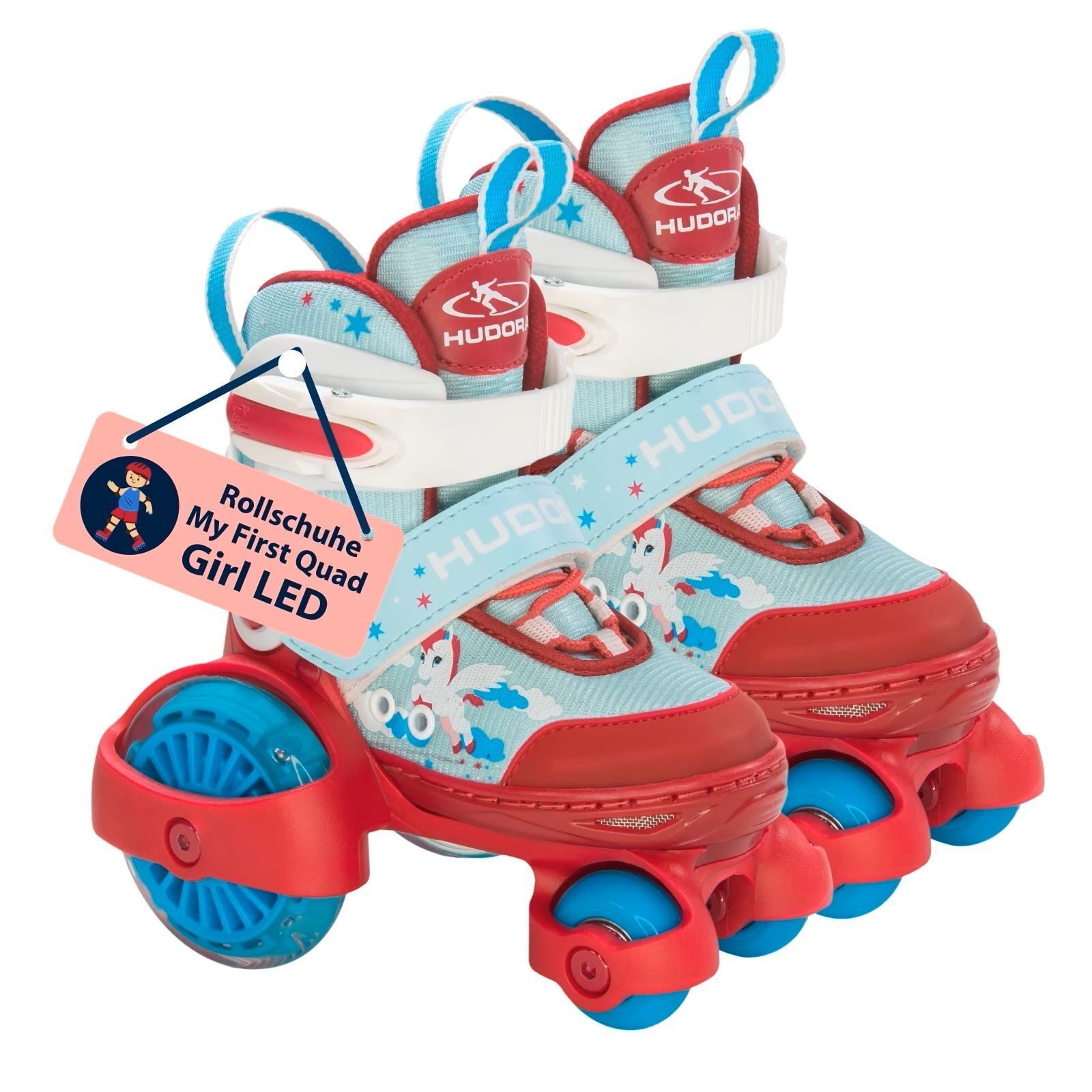 Produktfoto - Hudora - HUDORA Rollschuh My First Quad LED, Girl, Gr. 26-29 - Modell HUDORA 22051
