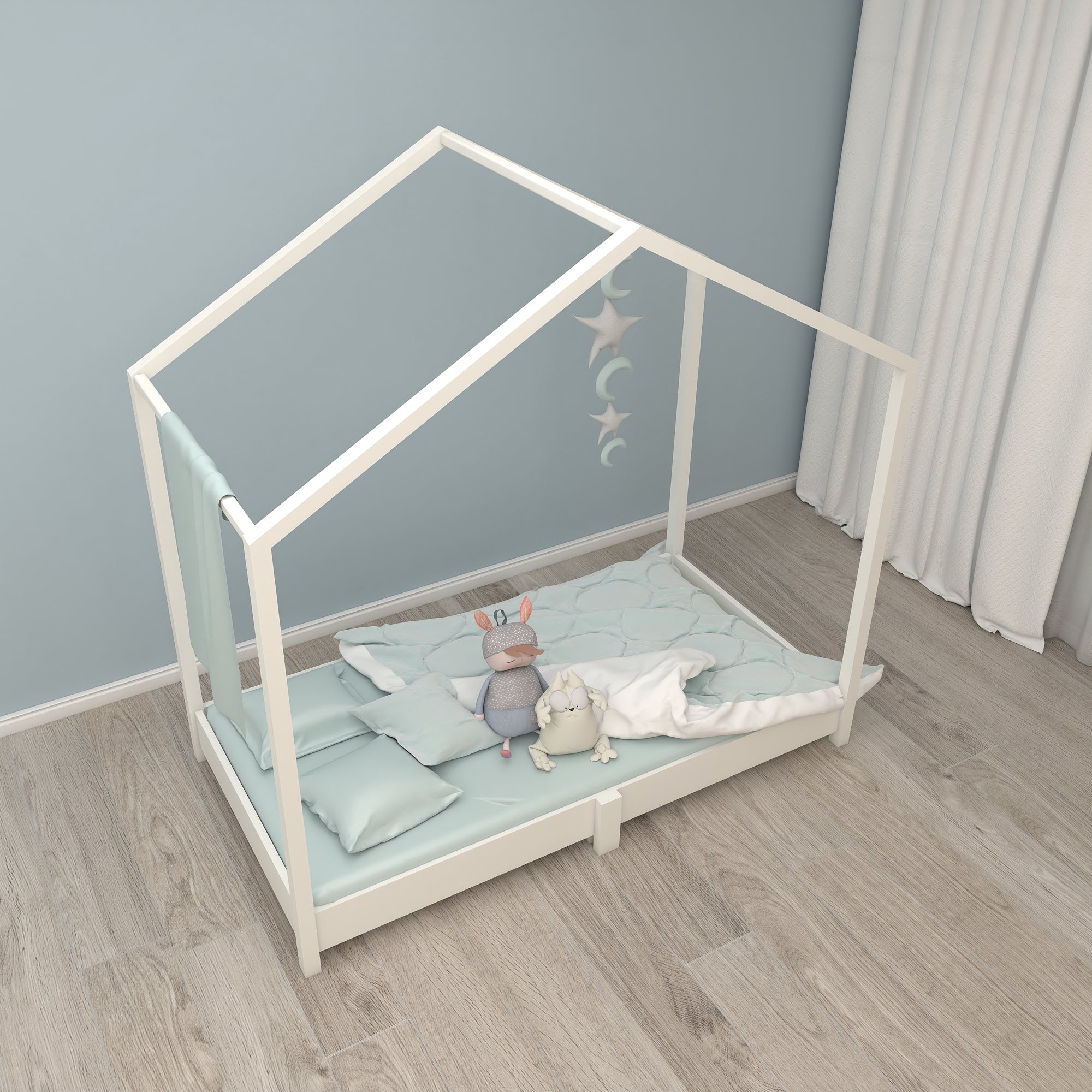 Roba 207023WE Hausbett 70x14 cm, Bodenbett weiß – Hausbetten - Produktbild 7