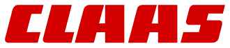 Claas Claas Logo – grünes Balken-Symbol mit rotem Schriftzug „CLAAS“