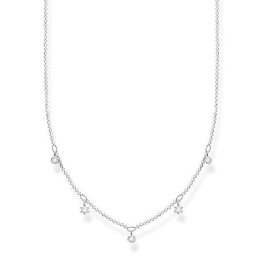 Thomas, Sabo, Kette, Sterling, Silver, Weiße, Steine, Silber, Länge, 45, Cm, Ke2071-051-14, Zubehor, Schmuck, Halskette, Diamant, Edelstein