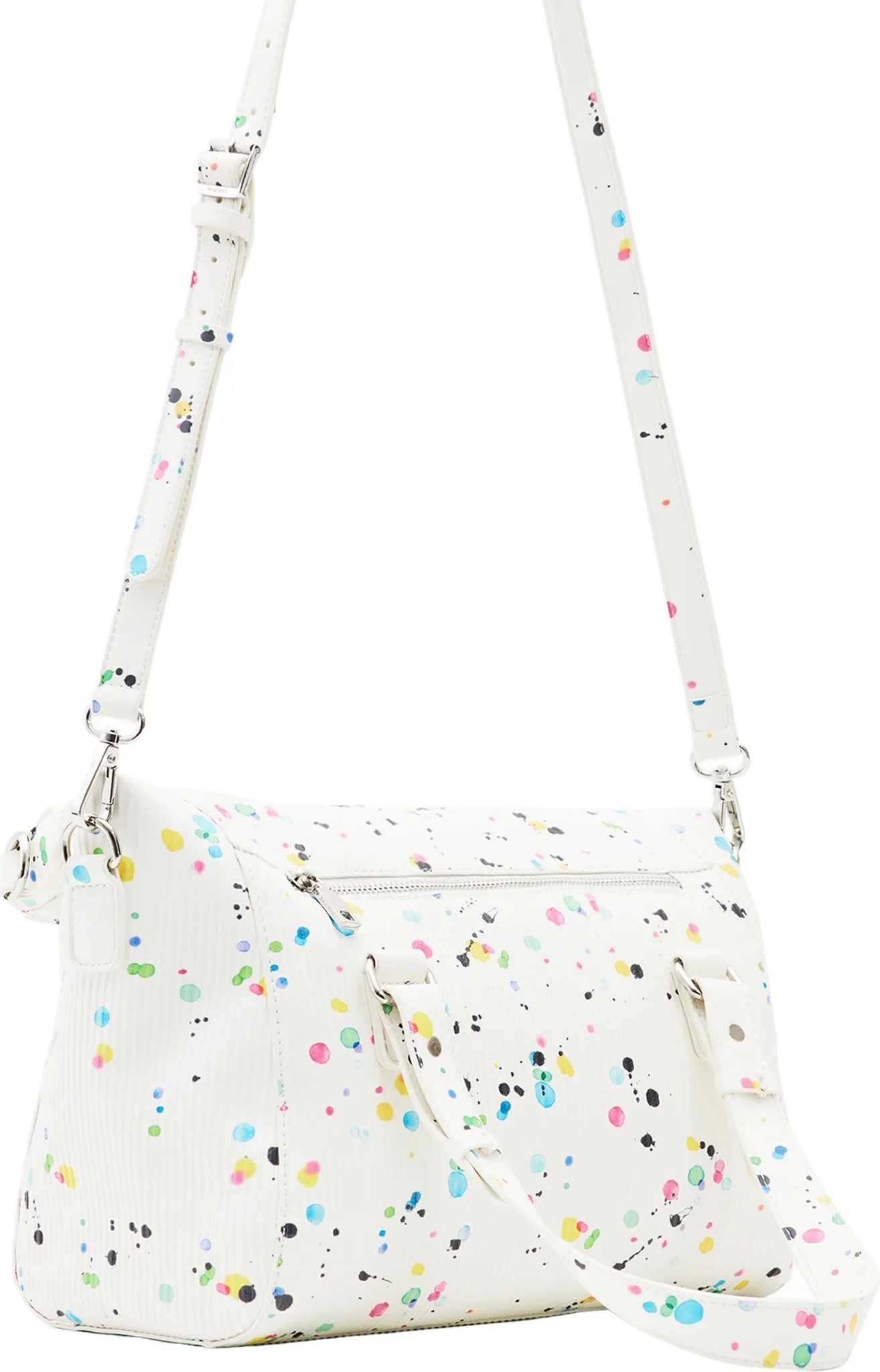 Desigual Damen „Fantastic“ - Weiß mit Farbspritz-Design 22WAXPB6 Handtasche