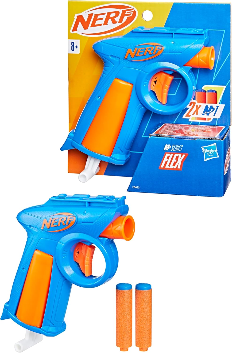 Nerf N Series Flex Dart-Blaster, 2 Nerf N1 Darts, nur kompatibel mit Nerf N Series Blastern
