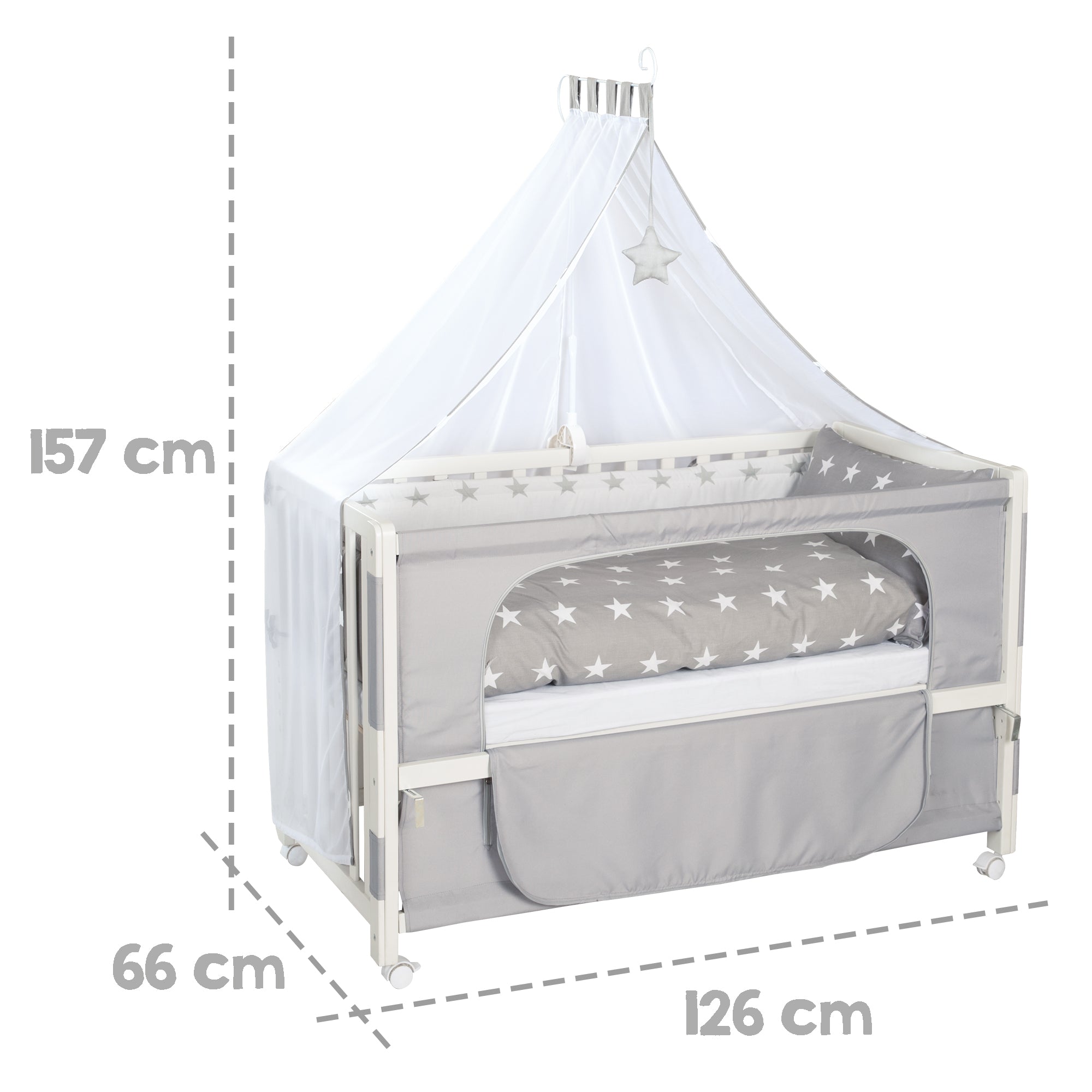 Roba 216002WEV190 Room Bed, 60x120 cm Little Stars weiß - Produktbild 4