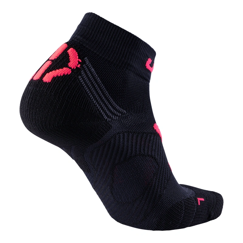 UYN Damen Laufsocken Super Fast S100066B437 - Schwarz/Koralle Fluo GR. 35/36