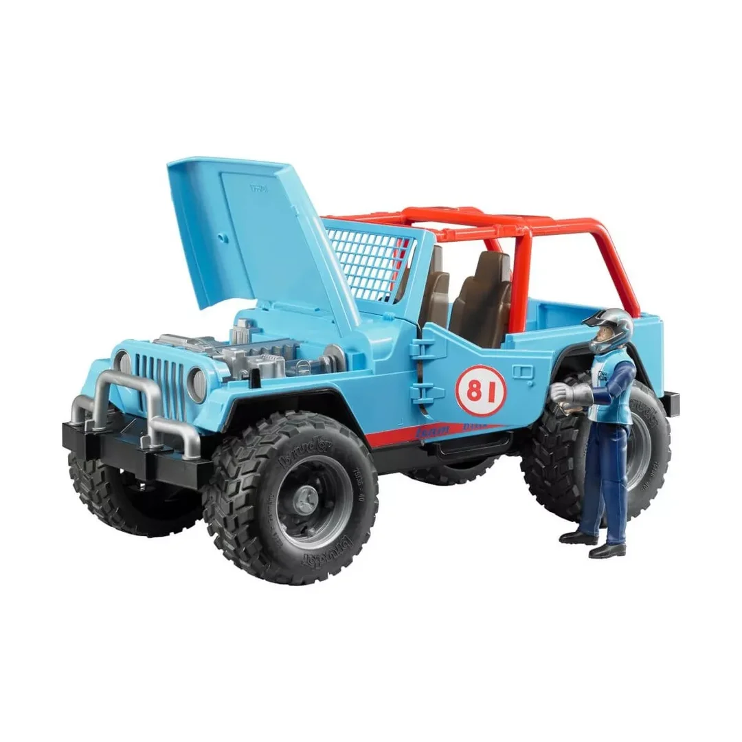 Bruder 02541 Jeep Cross Country Racer blau mit Rennfahrer