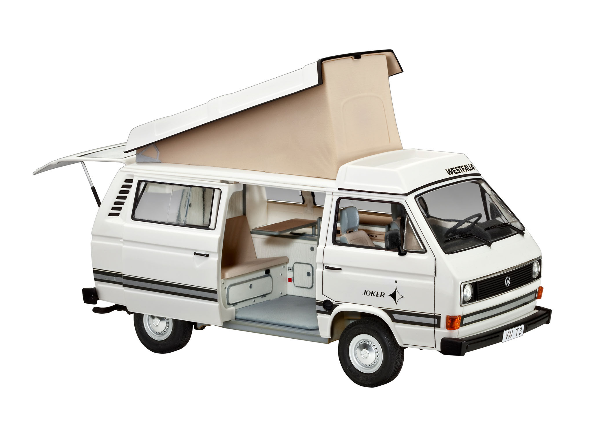 Revell 07344 Volkswagen T3 "Camper" Modellbausatz Revell, 07344, Volkswagen, T3, "Camper", Modellbausatz, Wohnwagen, Transport, Transporter, Fahrzeug, Umzugswagen