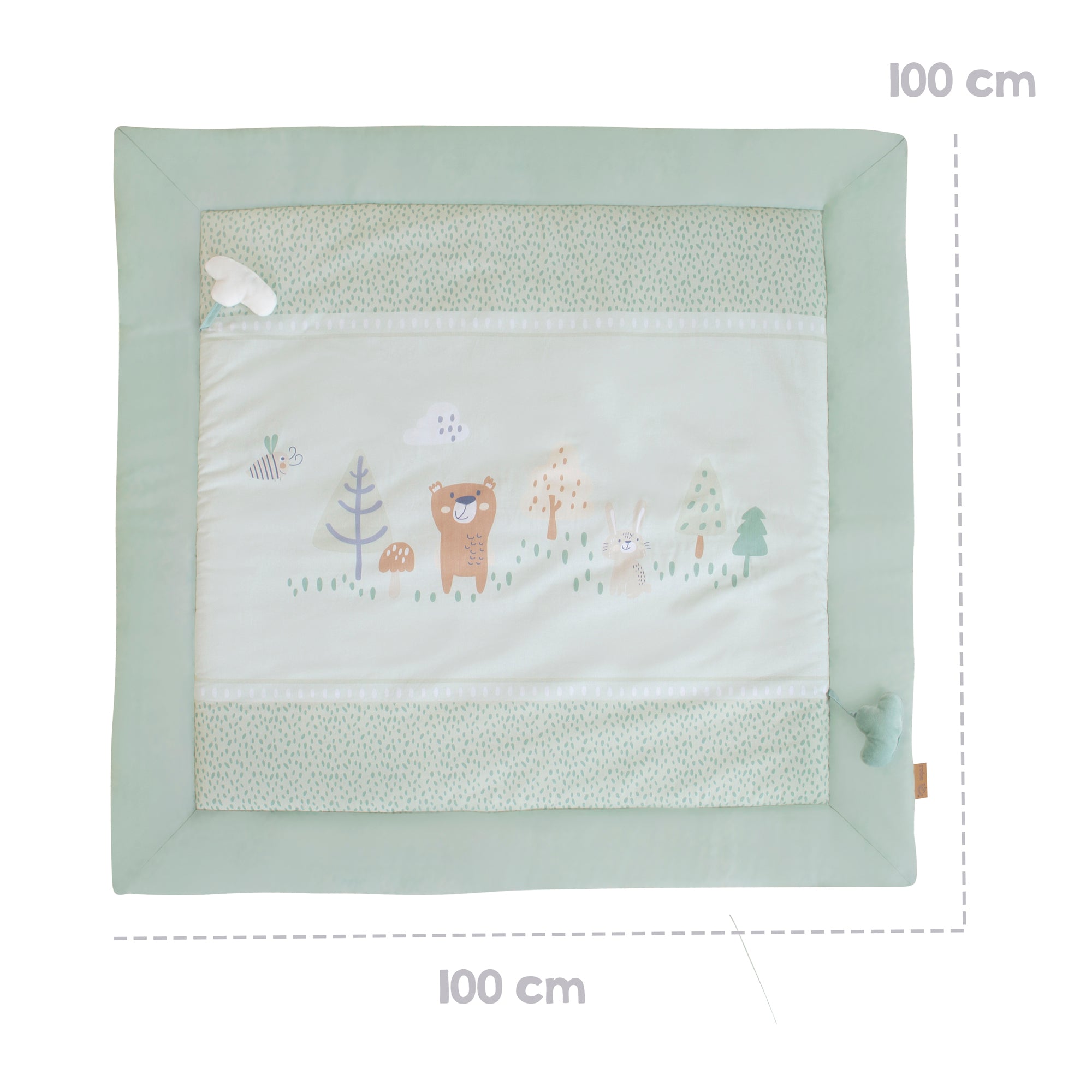 Roba 1406S283 Spiel- Krabbeldecke Woodland Buddies grün – Krabbeldecken - Produktbild 3