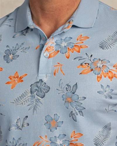 NZA 26CN124SB/M Poloshirt - Hellblau / Blumen - M