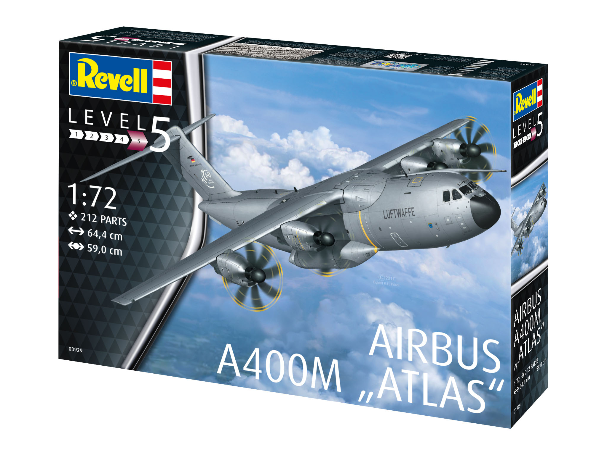 Revell 03929 Airbus A400M "Atlas" Luftwaffe Modellbausatz Flugzeug, Bomber, Fahrzeug, Kampfflugzeug