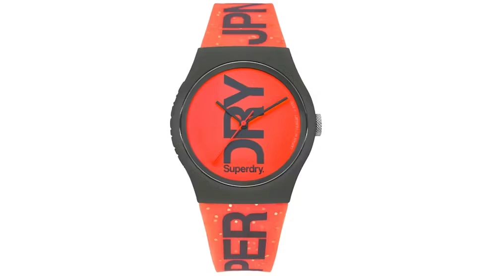 Superdry Urban Collection - Damen-Analoguhr, 38 mm, Orange/Grau