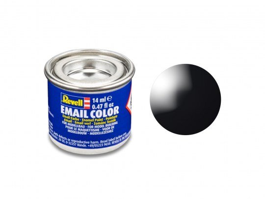 Revell_32107_schwarz,_glänzend_RAL_9005_14_ml-Dose_Revell_Modellbau-Farbe_auf_Kunstharzbasis, Zinn, Kann