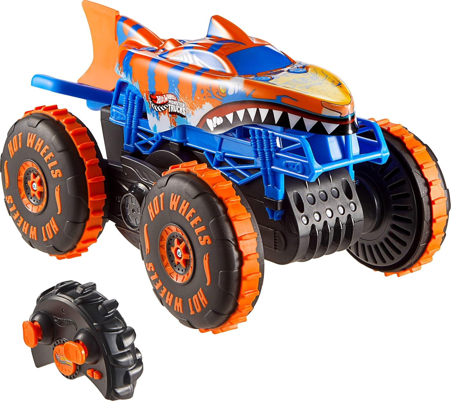 Hot, Wheels, Monster, Trucks, Tiger, Shark, Climber, RC, mit, Fernbedienung, JFR39, Rasen, Rasenmäher, Pflanze, Werkzeug, Spielzeug