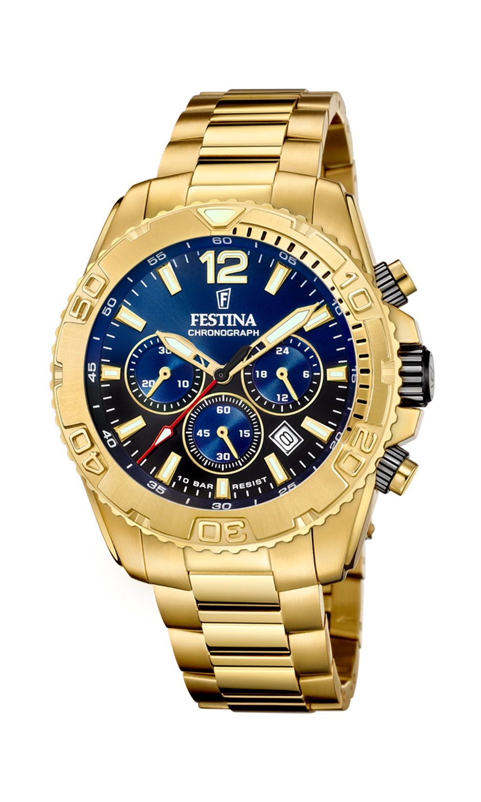 FESTINA Timeless Chronograph F20684 2 – Markanter Herren Chronograph mit luxuriösem Goldton