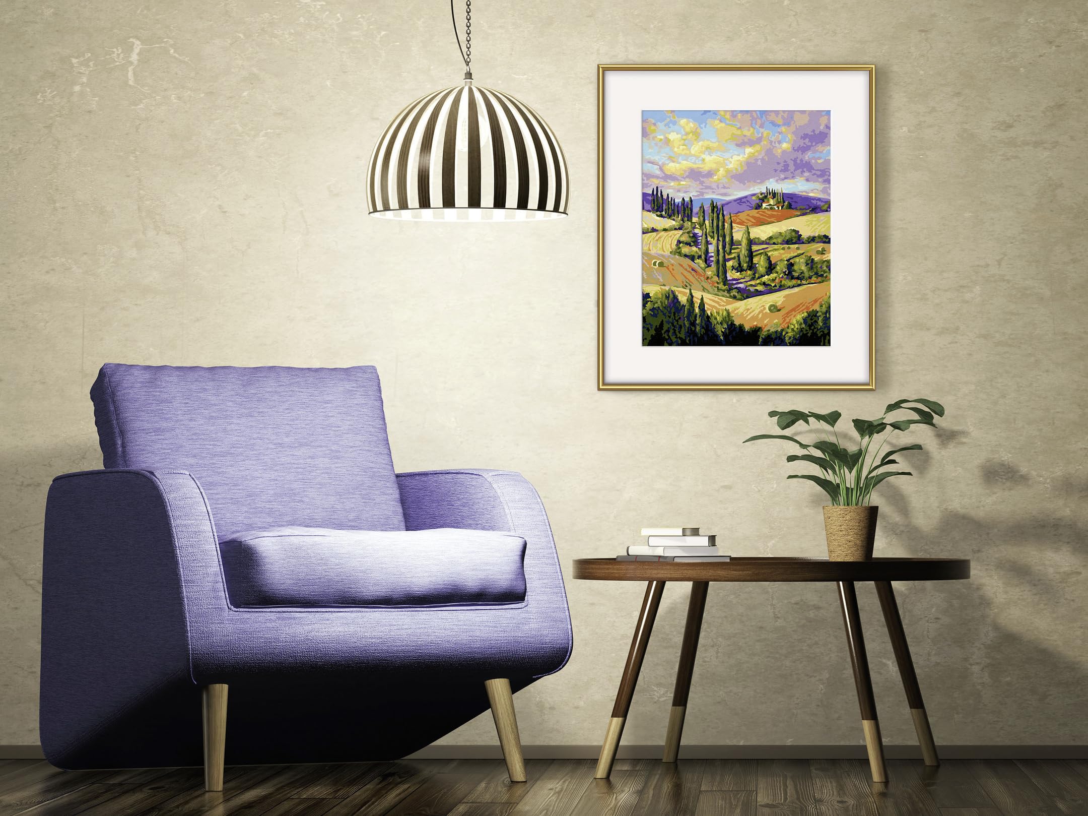 Schipper Mnz - Zypressenallee - Mediterrane Stimmung Zum Selbermalen 609240911 Moebel, Stuhl, Pflanze, Sessel, Gemälde