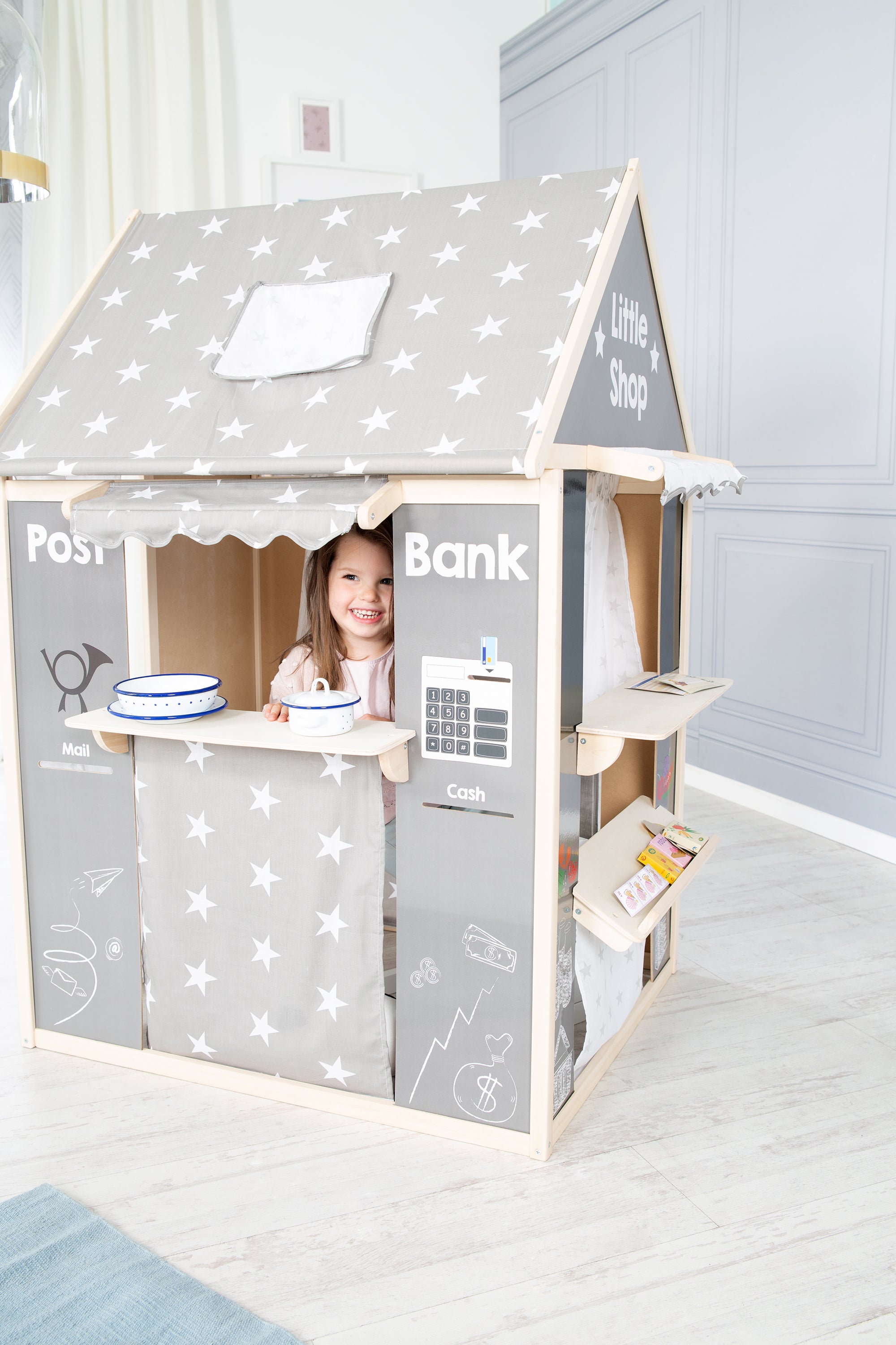 Roba 6962V190 Spielhaus Sterne grau – Rollenspiel - Produktbild 11