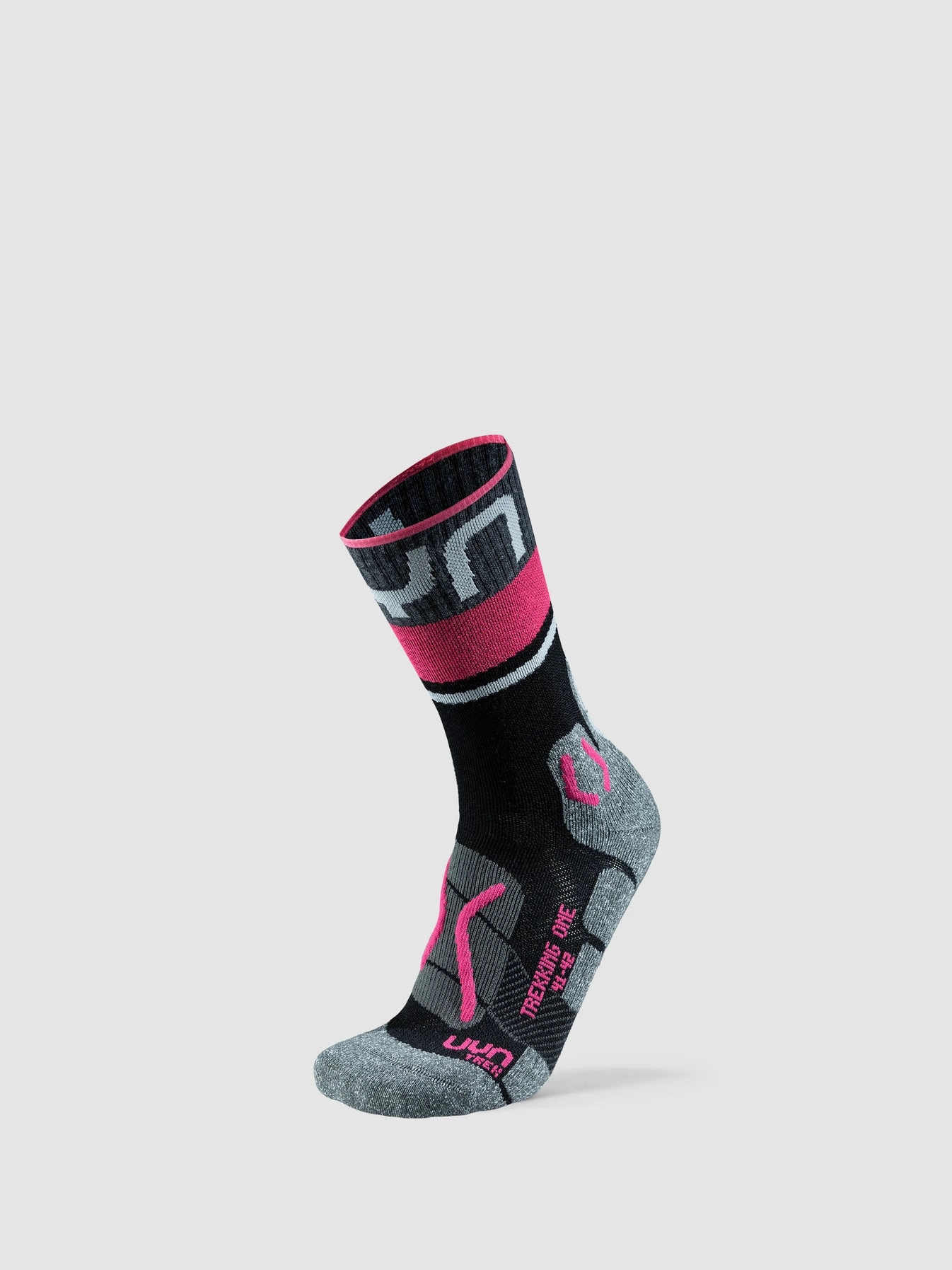 UYN Damen Trekkingsocken One Merino S100277B093 - Schwarz/Pink GR. 35/36