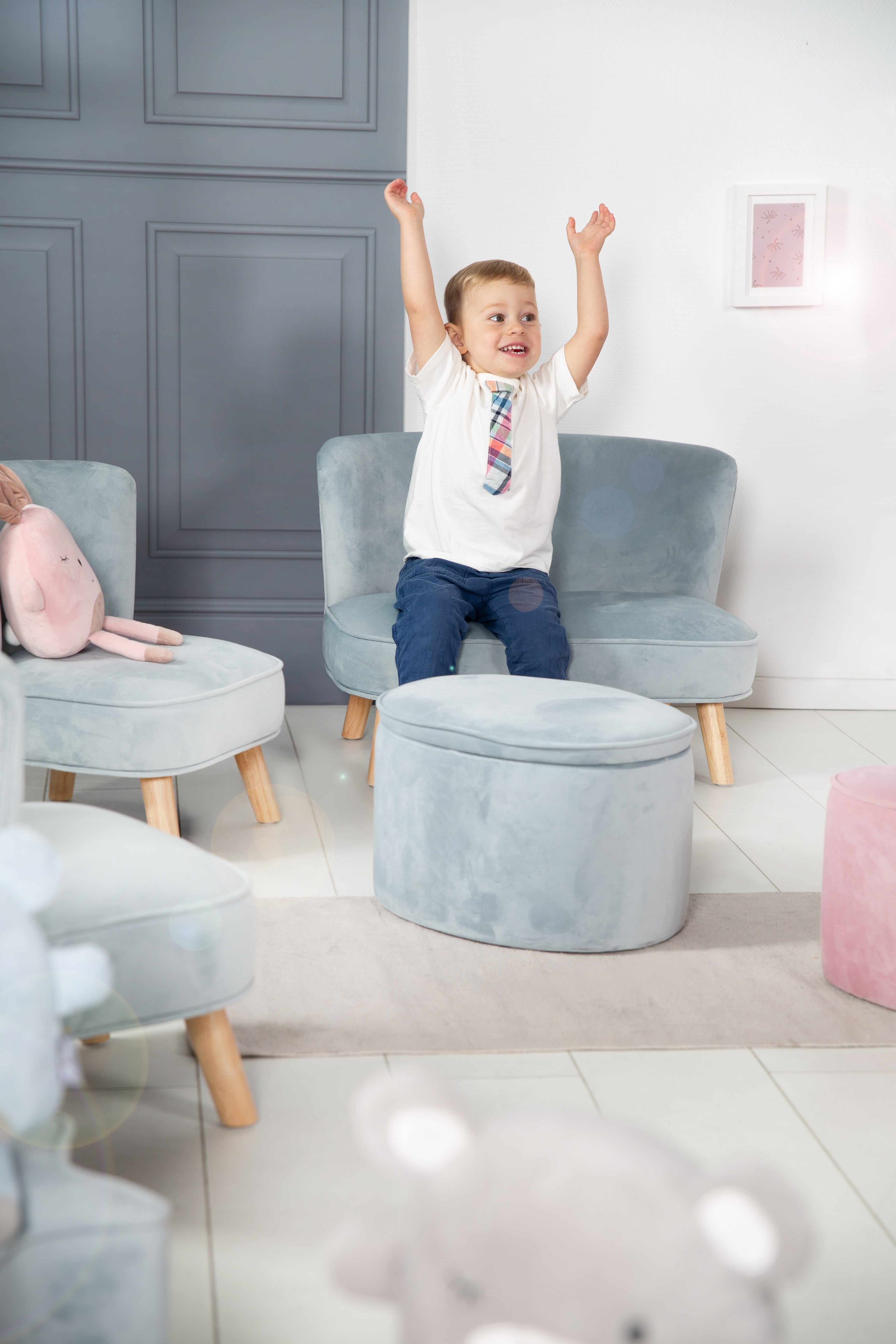 Roba 450110SY Kindersofa hell blau – Spielmöbel - Produktbild 2
