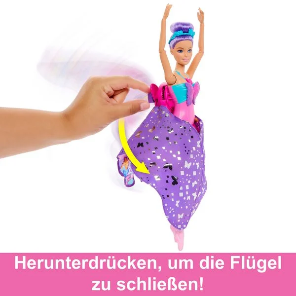 Barbie® Tanz & Flatter Puppe - 2-in-1 Verwandlung von Tänzerin zu Schmetterling, violettes Haar, HXJ10 Barbie® Tanz & Flatter Puppe - 2-in-1 Verwandlung von Tänzerin zu Schmetterling, violettes Haar, HXJ10