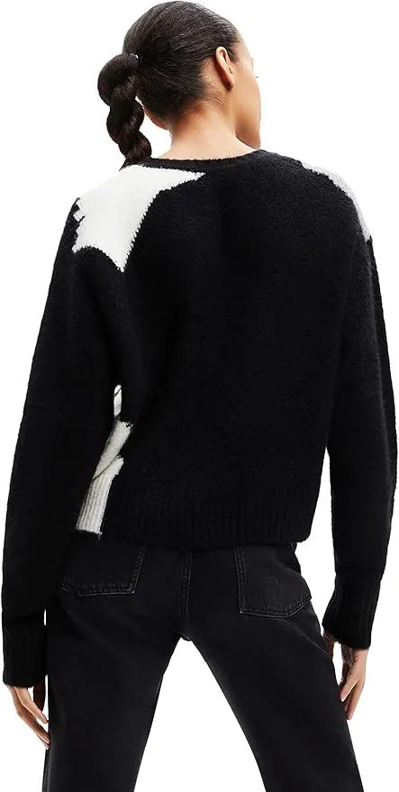 Desigual Damen Pullover - Strickpullover mit geometrischem Design 22WWJF142000 GR. M