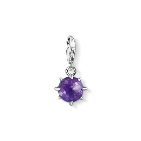 Thomas, Sabo, Anhänger, Charm-Club, Geburtsstein, Februar, 925, Sterling, Silber, Amethyst, Zirkonia, Violett, 1792-169-13, Zubehor, Edelstein, Schmuck, Ornament, Amethyst