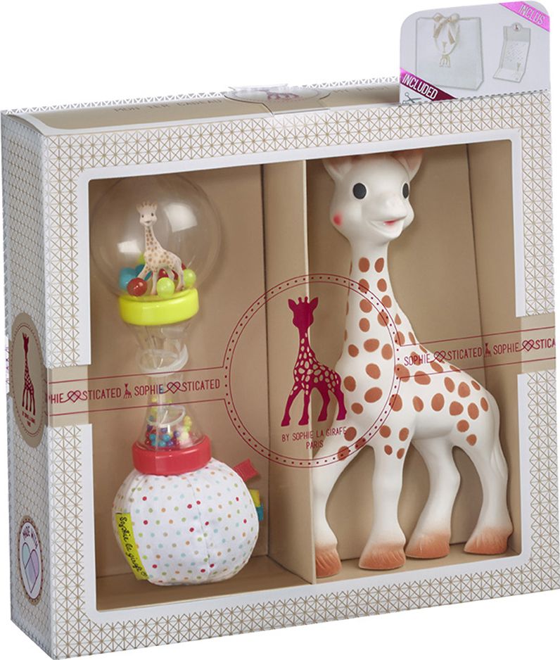 Geschenkset, Sophie, la, girafe, +, Rassel