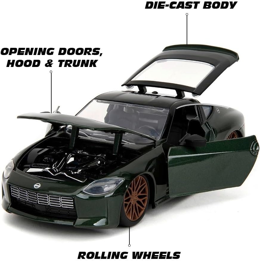 Jada 253203100 Fast & Furious 2023 Nissan Z - Modellauto 1:24 Gras, Rad, Sprach, Leichtmetallfelge, Auto, Gras, Rad, Sprach, Leichtmetallfelge, Auto