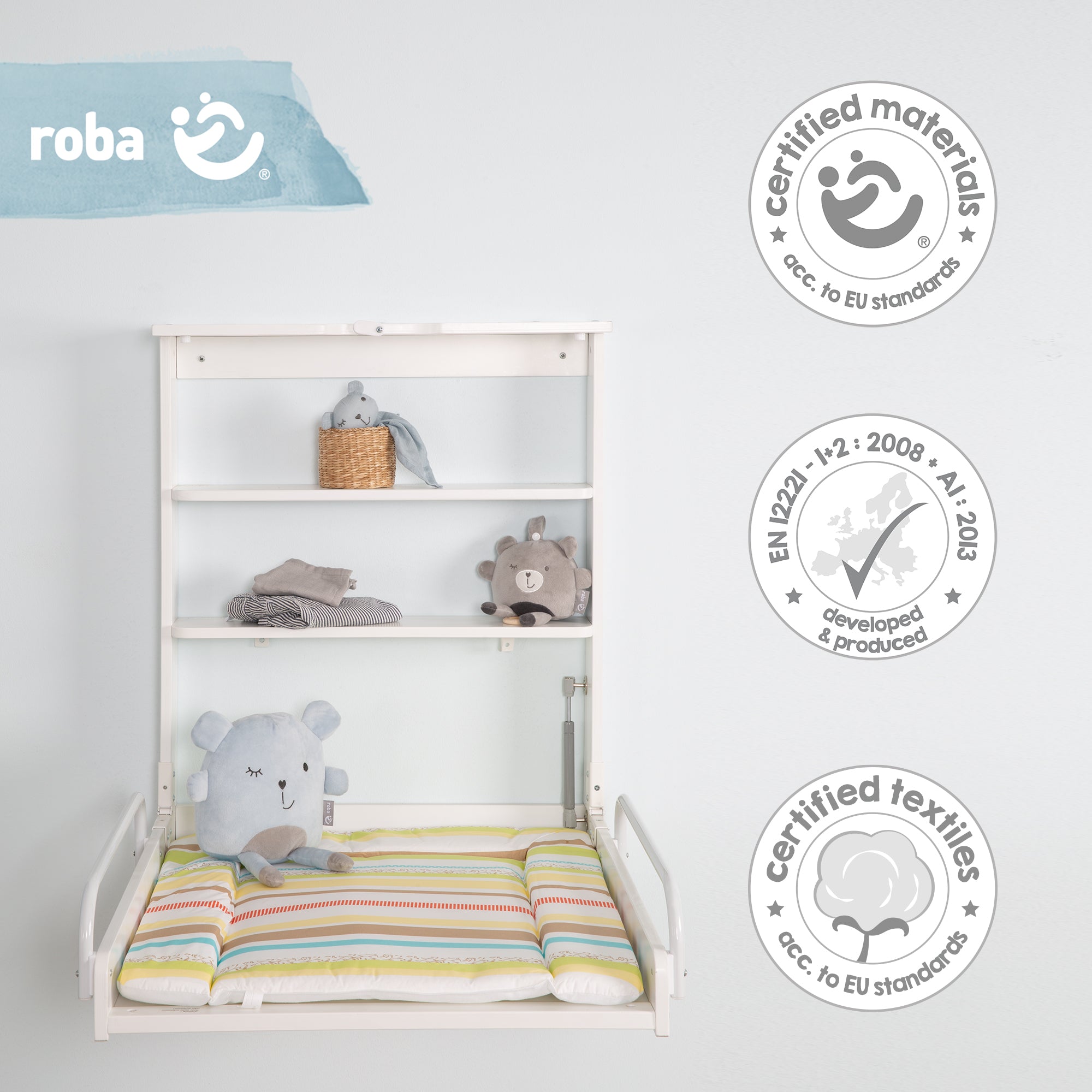 Roba 26015WV97 Wandwickelregal Dschungelbaby weiß – Wickeln & Baden - Produktbild 3