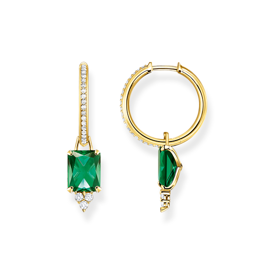 Thomas Sabo Ohrringe Creolen Mit Grünen Und Weißen Steinen Vergoldet Thomas, Sabo, Ohrringe, Creolen, Mit, Grünen, Und, Weißen, Steinen, Vergoldet, Zubehor, Ohrring, Schmuck, Edelstein, Smaragd