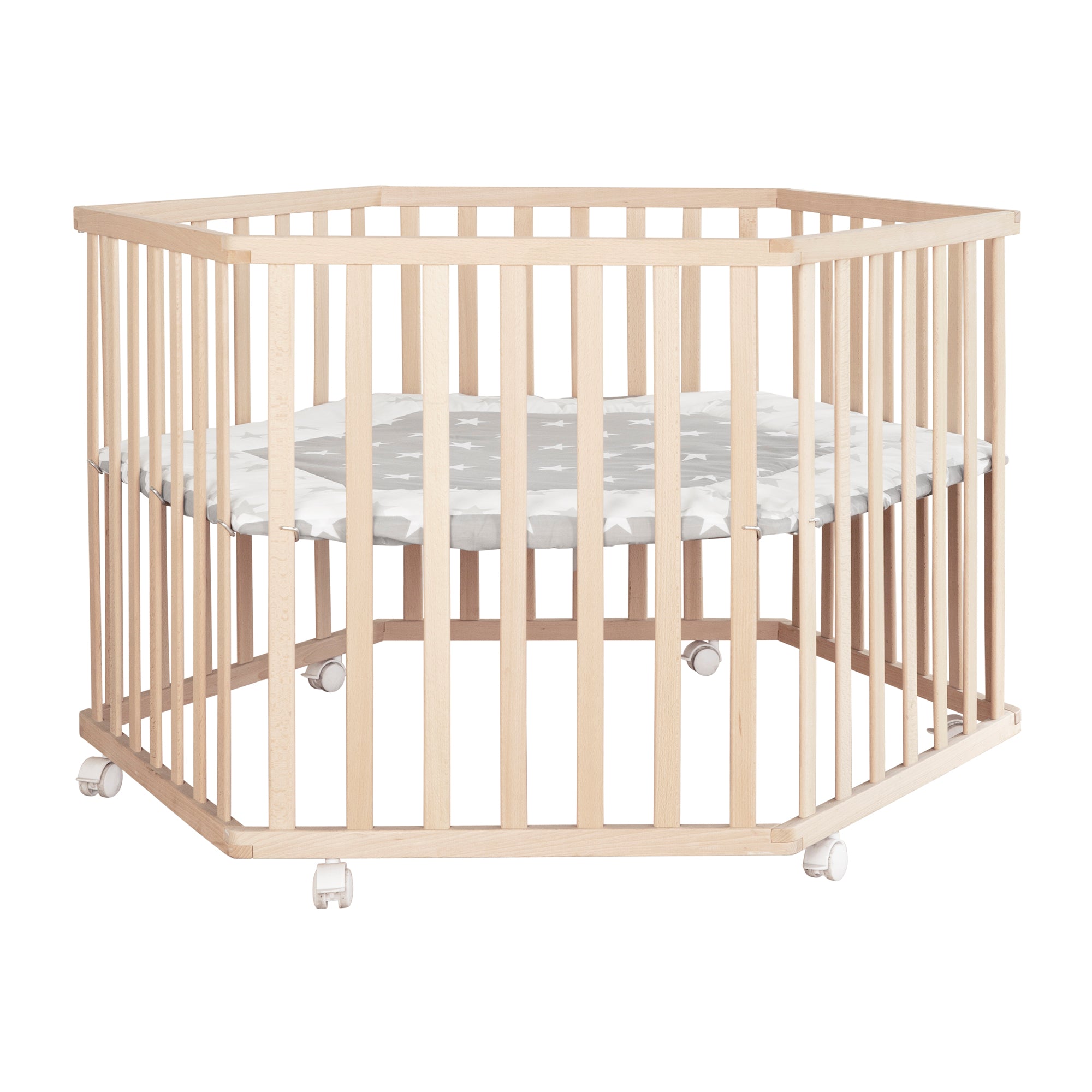 Roba 0232NAV190A Laufgitter 6-eckig Little Stars Bio Buche natur - Produktbild 5