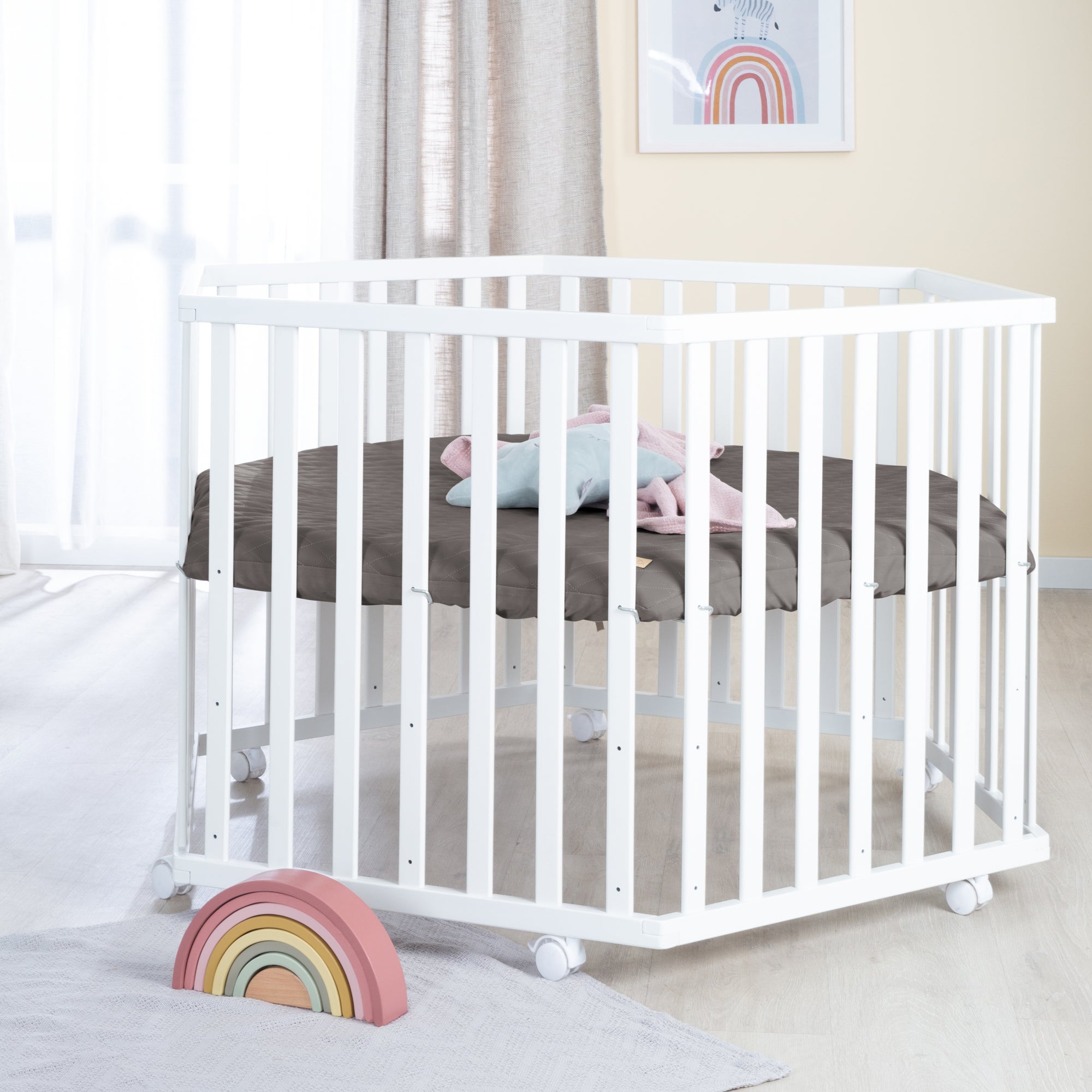 Roba 0232WEL250 Laufgitter 6-eckig Graphite gesteppt weiß - Produktbild 6