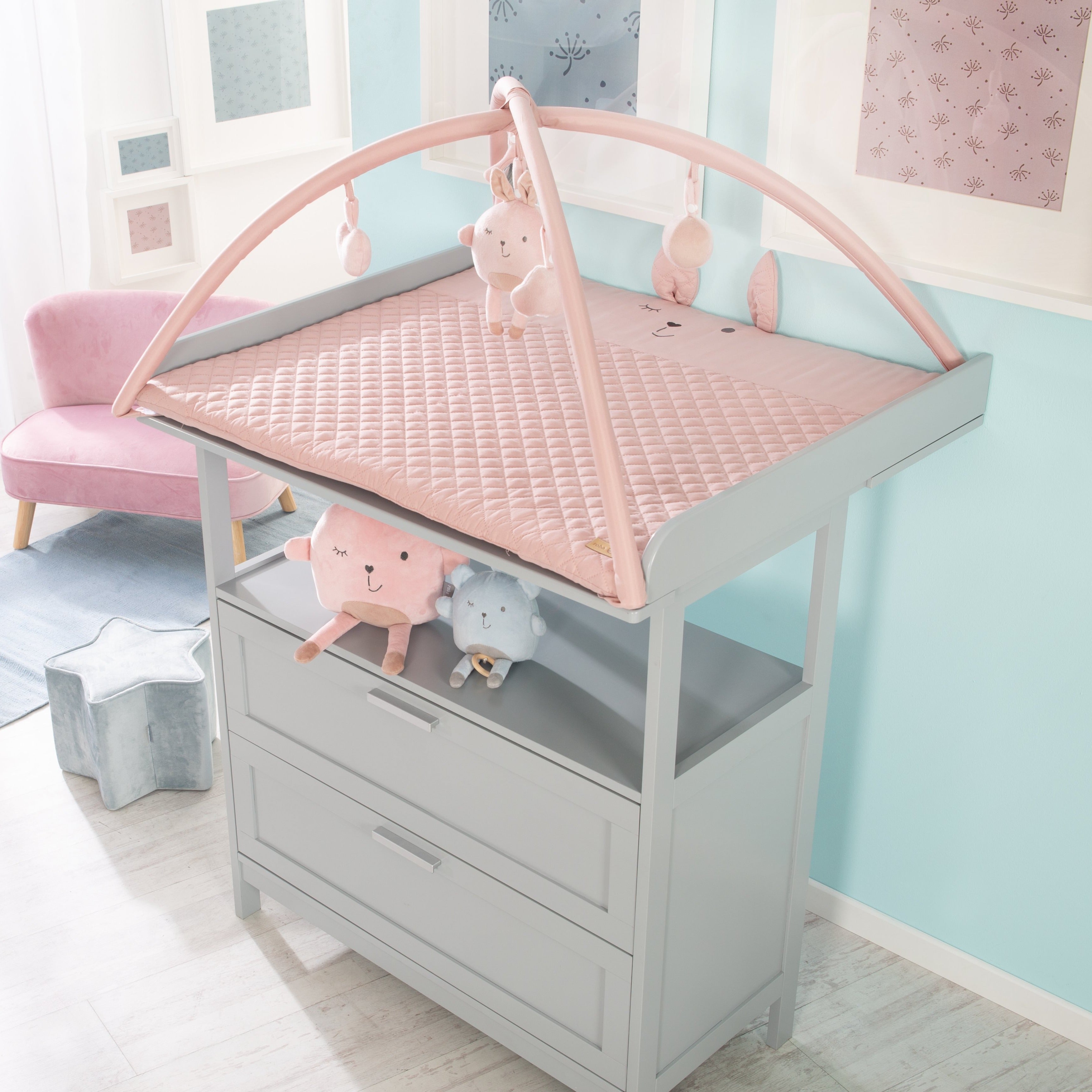 Roba 307075V229 Krabbeldecke mit Spielbogen rosa – Krabbeldecken - Produktbild 2