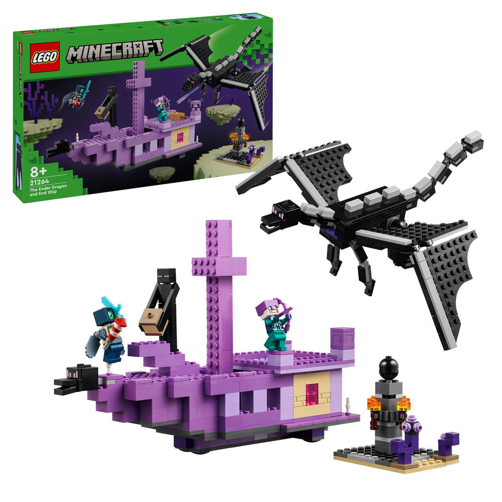 LEGO, 21264, Minecraft, Der, Enderdrache, und, das, Endschiff, Spielzeug