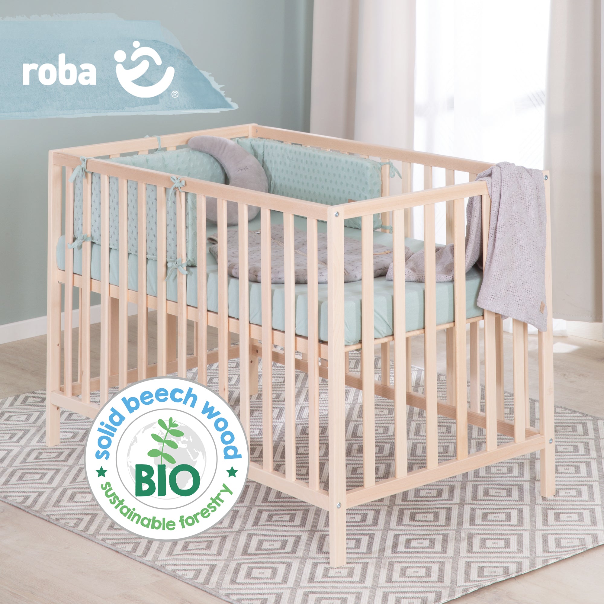 Roba 203100NA Kinderbett 60x120 cm Bio Buche natur – Komplettbettsets & Einzelbetten - Produktbild 4