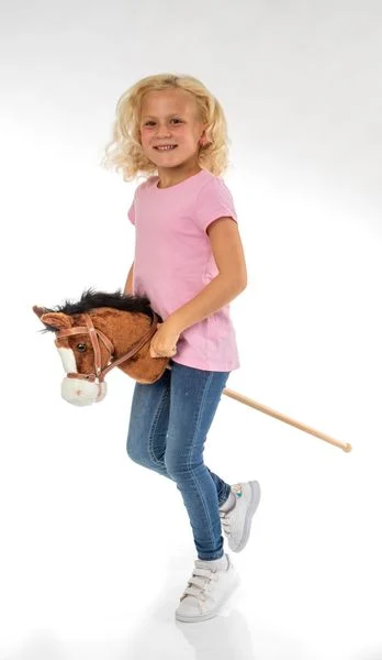 SpielMaus Holz Plüsch Steckenpferd mit Sound, braun, 98 cm