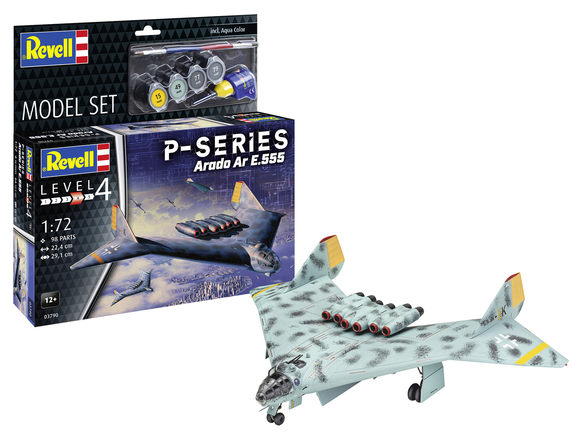 Revell 63790 Model Set Arado Ar E.555 P-Series Flugzeug, Kampfflugzeug, Bomber, Jet