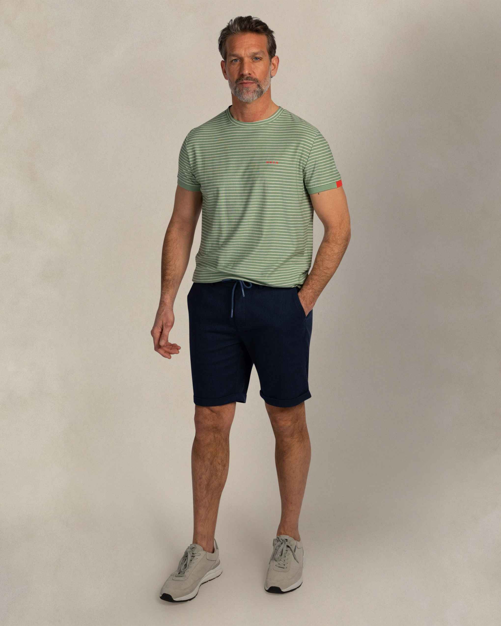 NZA 26CN730MG T-Shirt - Grün Gestreift - Bild 3