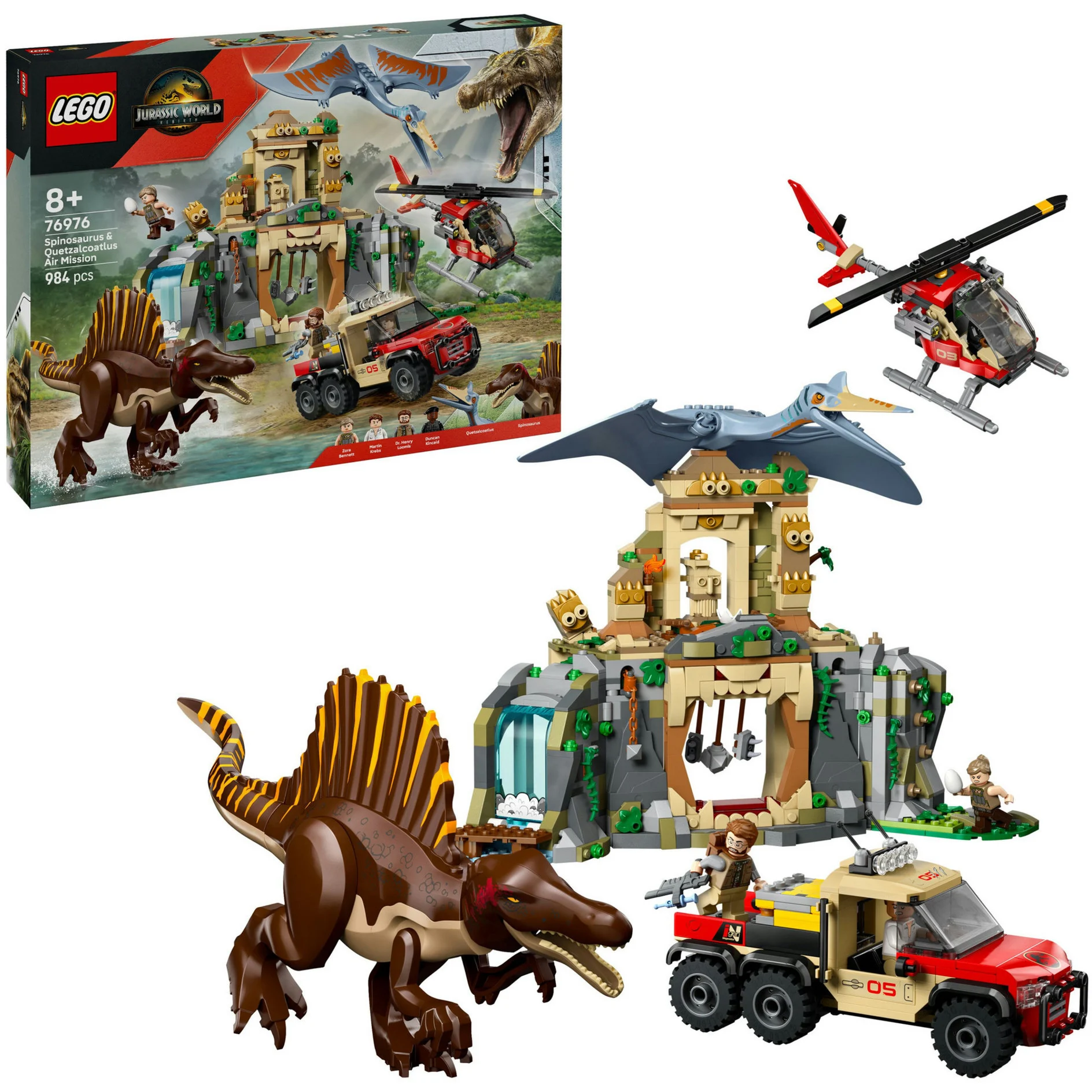 LEGO® Jurassic World™ Spinosaurier & Quetzalcoatlus: Hubschrauber-Einsatz 76976