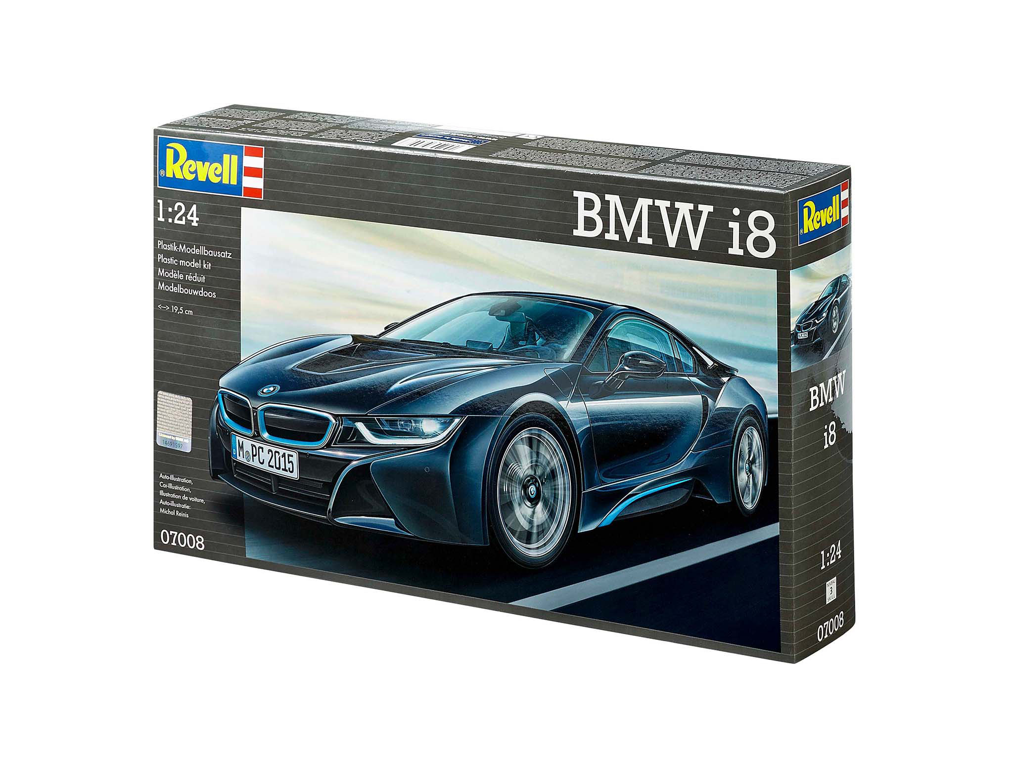 Revell 07008 BMW i8 - Plug-in-Hybrid-Sportwagen als Modellbausatz Auto, Coupé, Sportwagen, Leichtmetallrad, Rad