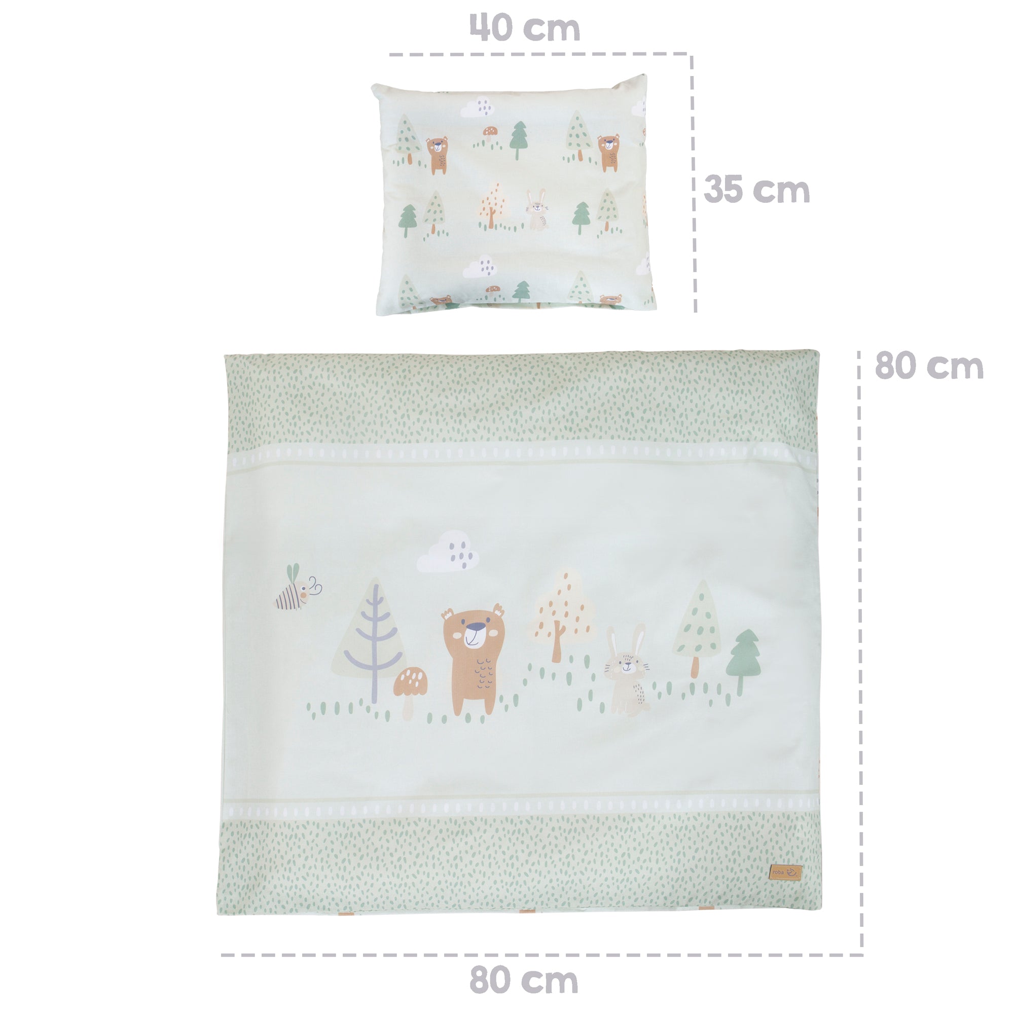 Roba 1490S283 Wiegenset 2-tlg Woodland Buddies grün – Bettwäschen - Produktbild 9