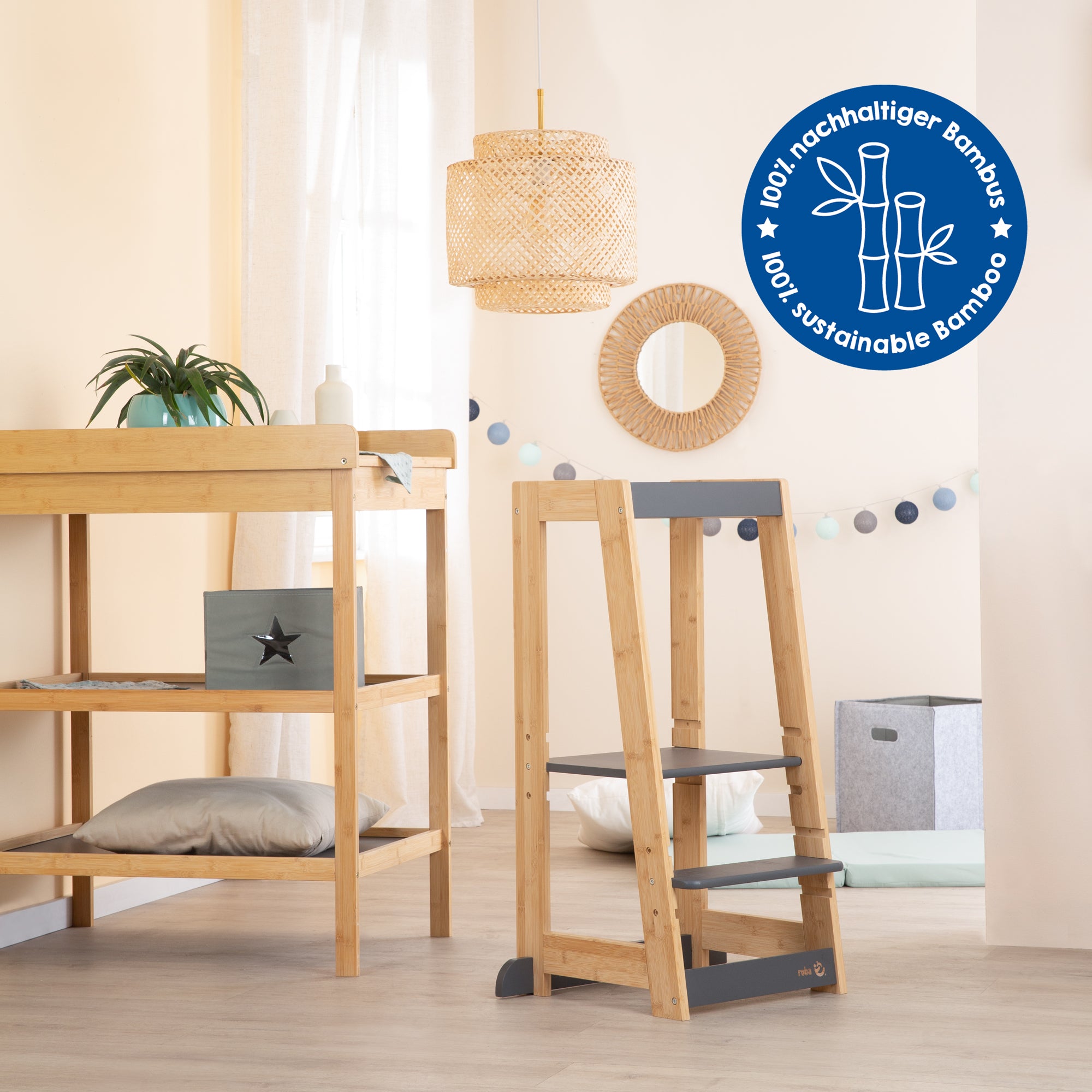 Roba 440113AB Lernturm anthrazit-Bambus – Motorik & Lernen - Produktbild 9