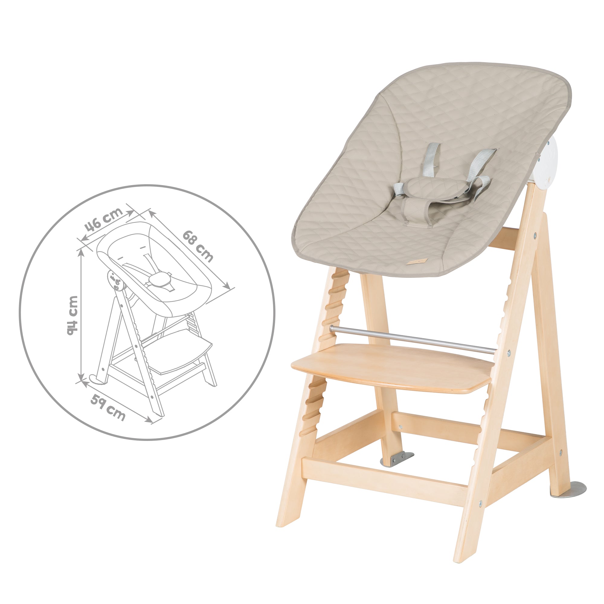 Roba 75063NAL245 Treppenhochstuhl, Set 2in1 Greyish natur lackiert - Produktbild 10