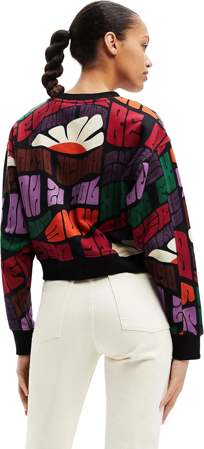 Desigual Damen Pullover - Bunter Pullover mit Retro-Print 22WWSK399019 GR. M