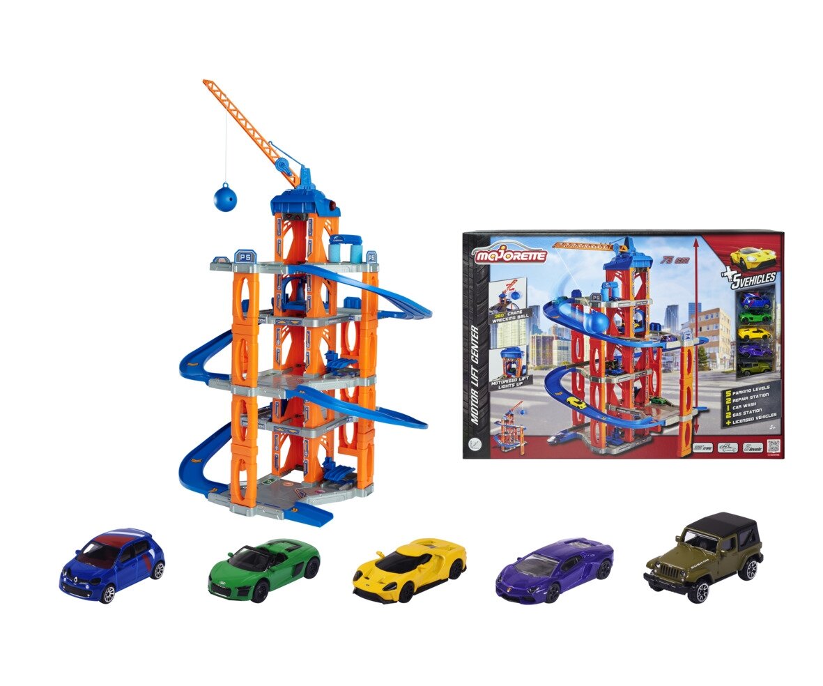 Majorette, Motor, Lift, Center, +, 5, Cars, 212059987, Spielzeug, Spielbereich, Auto, Spielbereich, im, Freien, Draußen