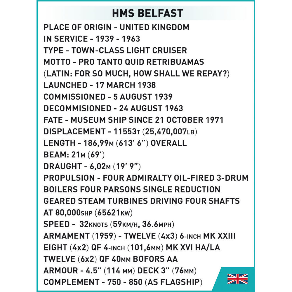 COBI 4844 - HMS Belfast Maßstabb 1:300) - Bild 9