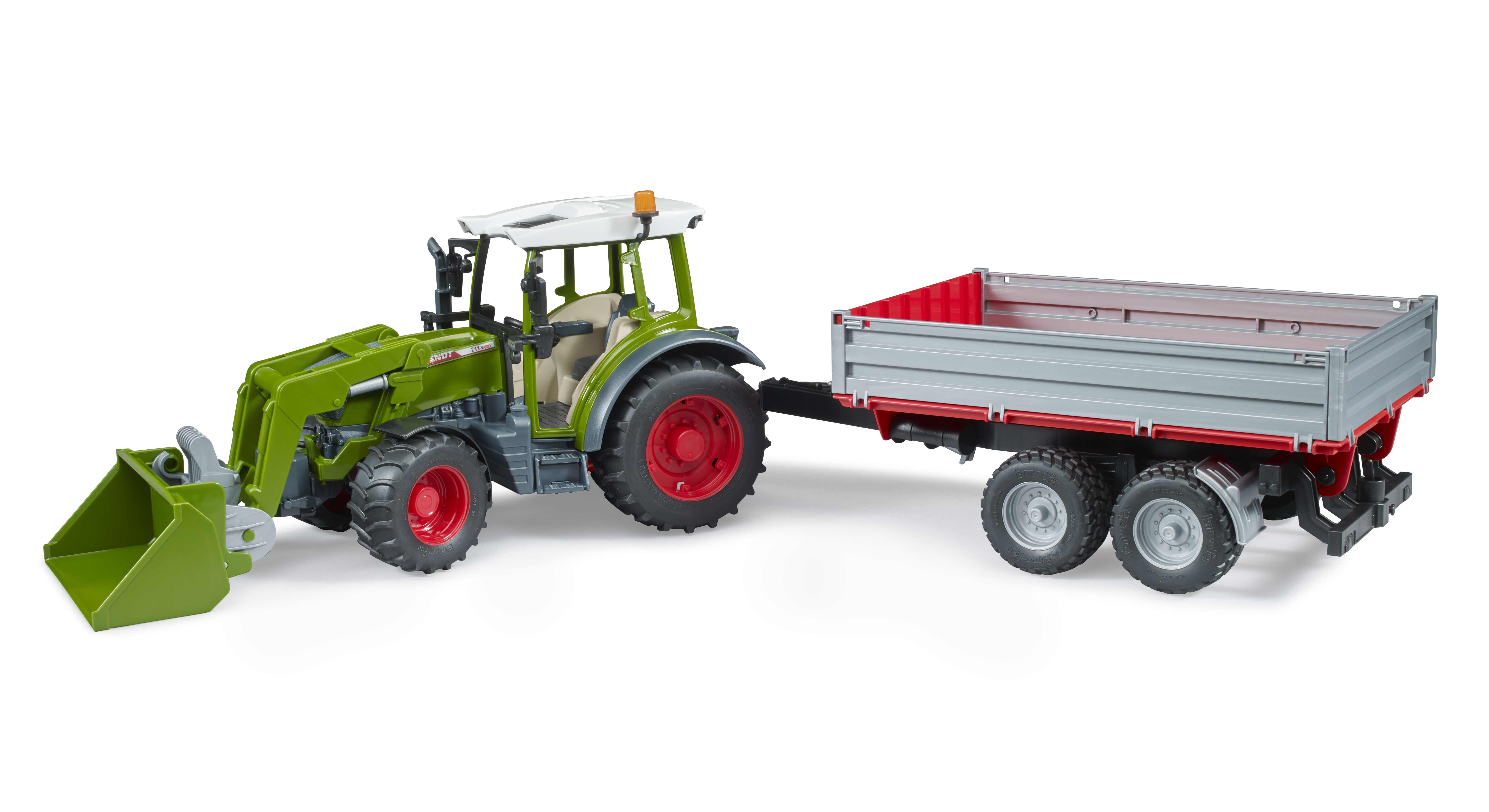 BRUDER 02182 - Fendt Vario 211 mit Frontlader und Bordwandanhänger