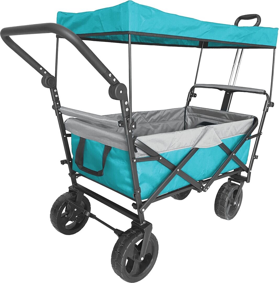 Outdoor active Bollerwagen ''Petrol'' mit Dach, faltbar Fahrzeug, Kombi, Beförderung, Strandwagen, E-Scooter