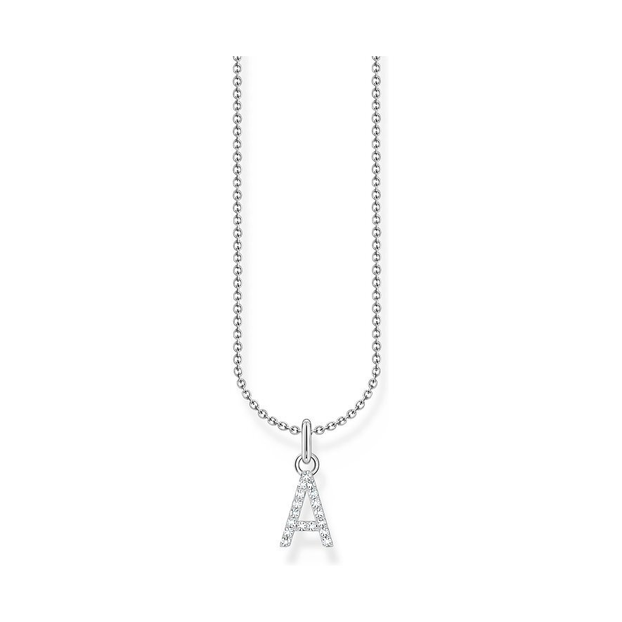 Thomas, Sabo, Kette, Mit, Anhänger, Buchstabe, A, Länge, 45, Cm, Silber, KE2240-051-14-L45V, Zubehor, Schmuck, Halskette, Diamant, Anhänger