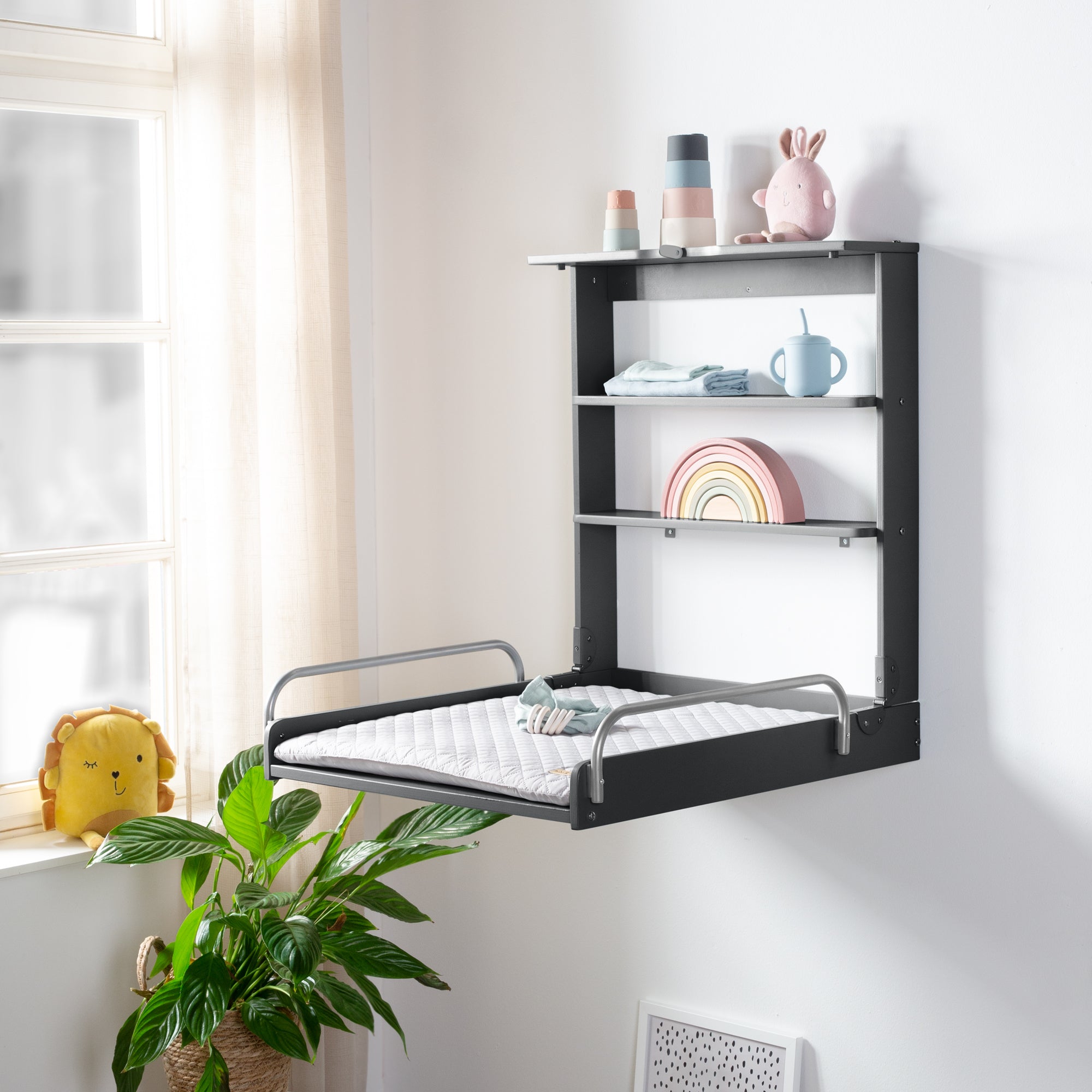 Roba 212015ANV230 Wandwickelregal +Wickelauflage grau anthrazit – Wickeln & Baden - Produktbild 6